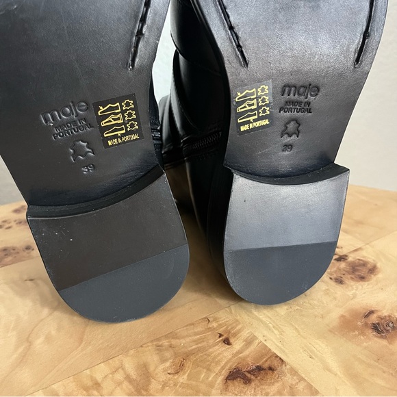 Maje (NWOT) 39 Jackpot Buckled Leather Western Ankle Studded Boots - Picture 12 of 16